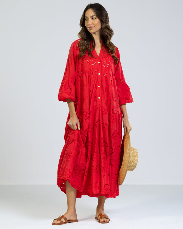 Vestido Caça Bordada Midi Estela