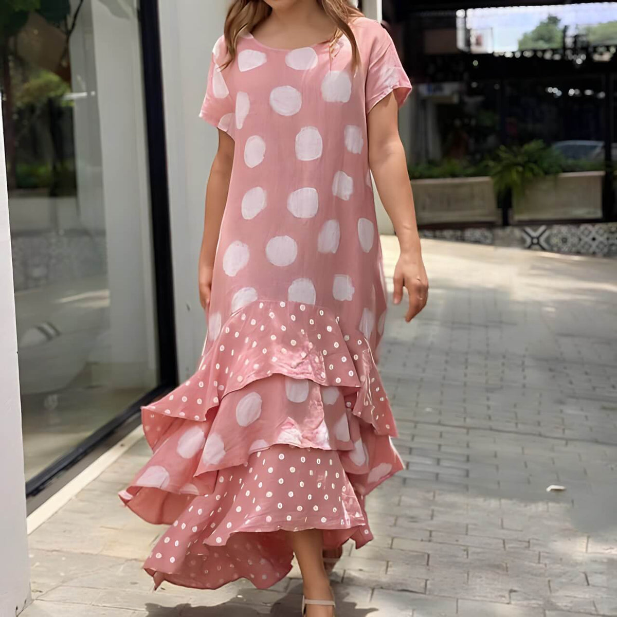 Vestido Longo com Babados Jade