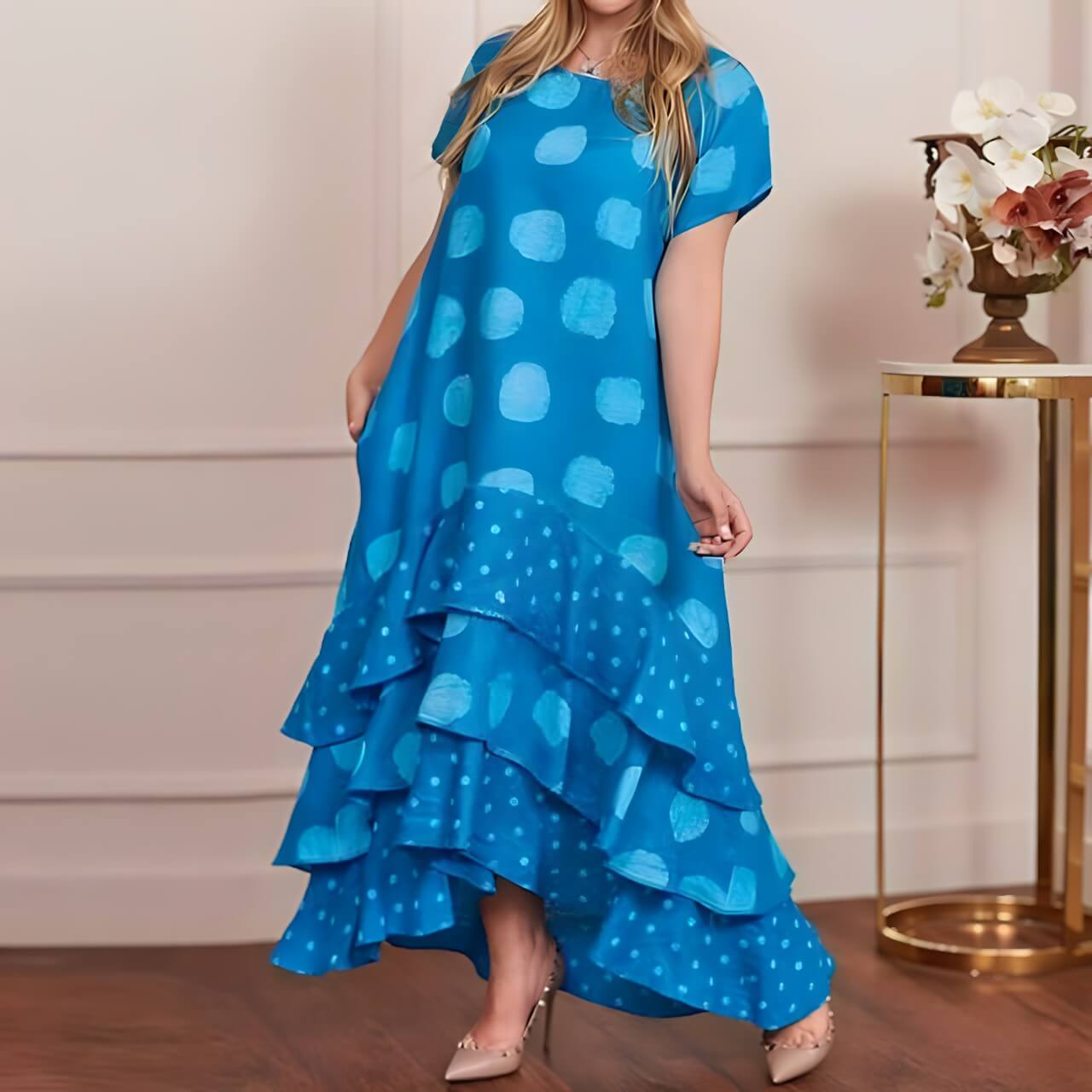 Vestido Longo com Babados Jade