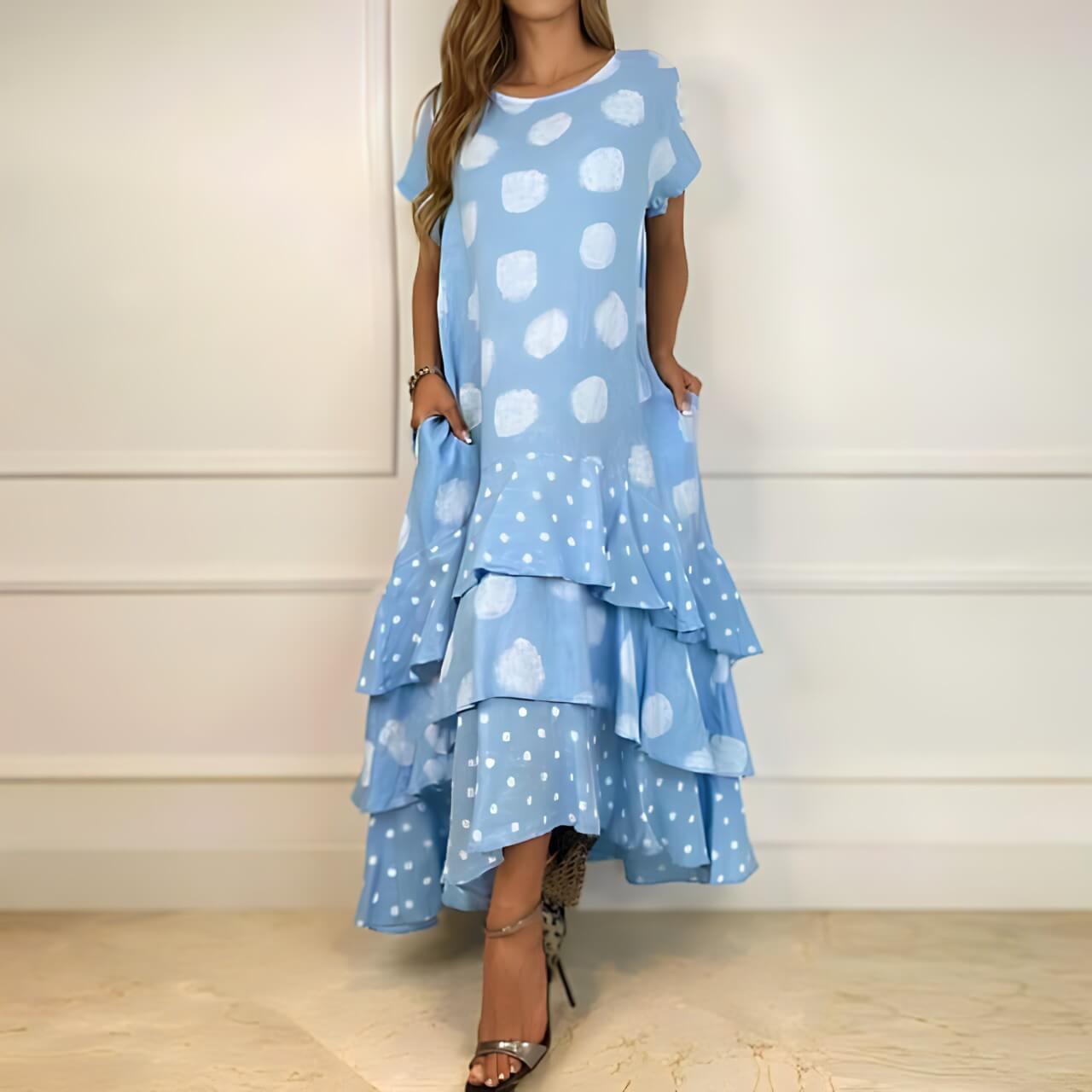 Vestido Longo com Babados Jade