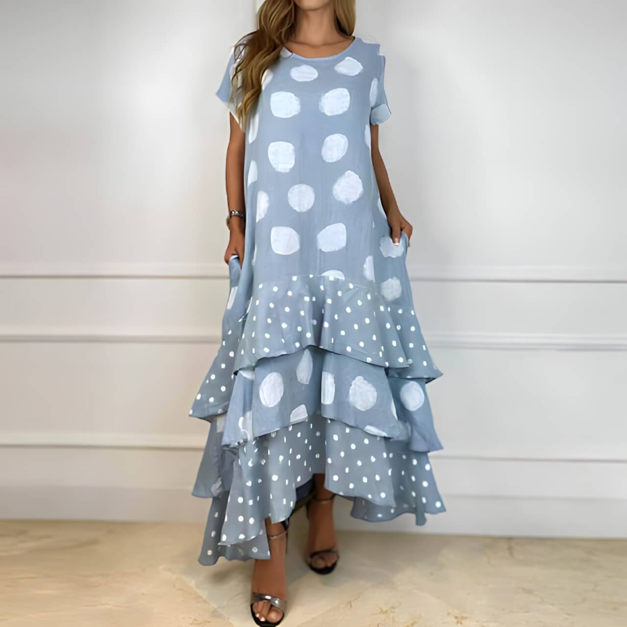 Vestido Longo com Babados Jade