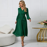 Vestido Decote V Frisado Veronni - Ziora