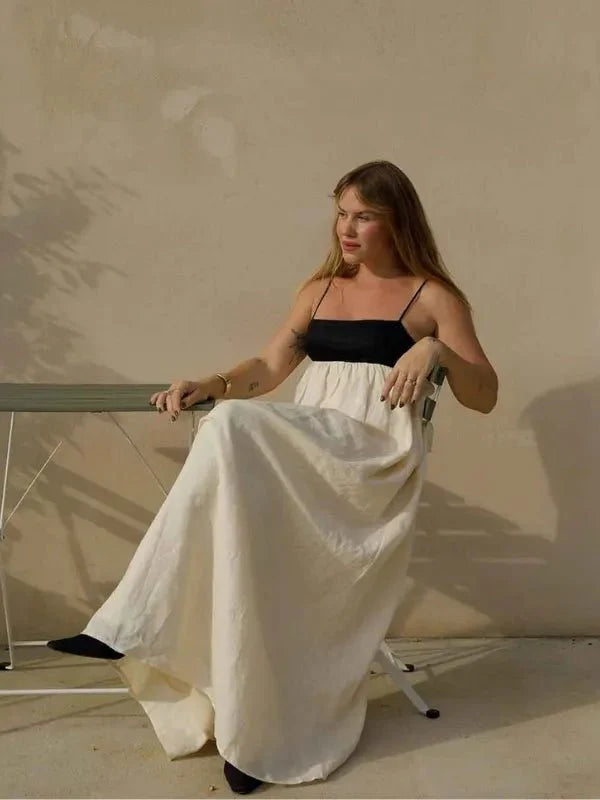 Vestido Long Off - White e Preto Barcelona - Ziora