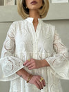 Vestido Caça Bordada Midi Estela