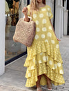Vestido Longo com Babados Jade