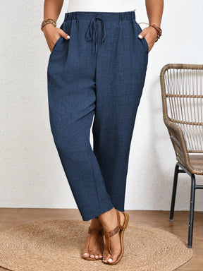 Calça Feminina Plus Size Roberta Com Elastico Na Cintura - Ziora
