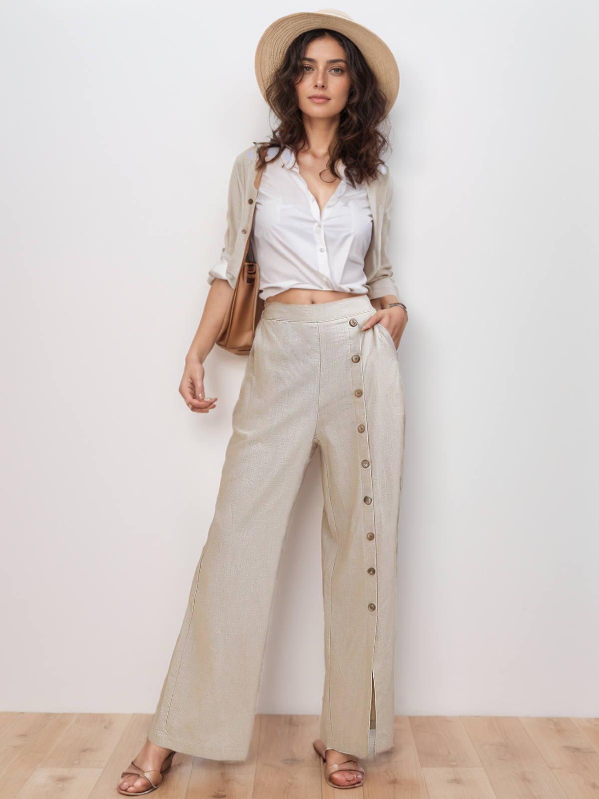 Calça de Alfaiataria com Botões