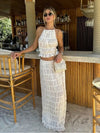 Conjunto de Cropped e Saia Longa Chiffon Drapeado Lana - Ziora