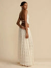 Conjunto de Cropped e Saia Longa Chiffon Drapeado Lana - Ziora
