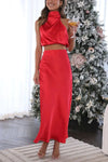 Conjunto Top e Saia Cetim Liso Sottile - Ziora