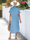 Vestido de Praia com Botões Blau - Ziora