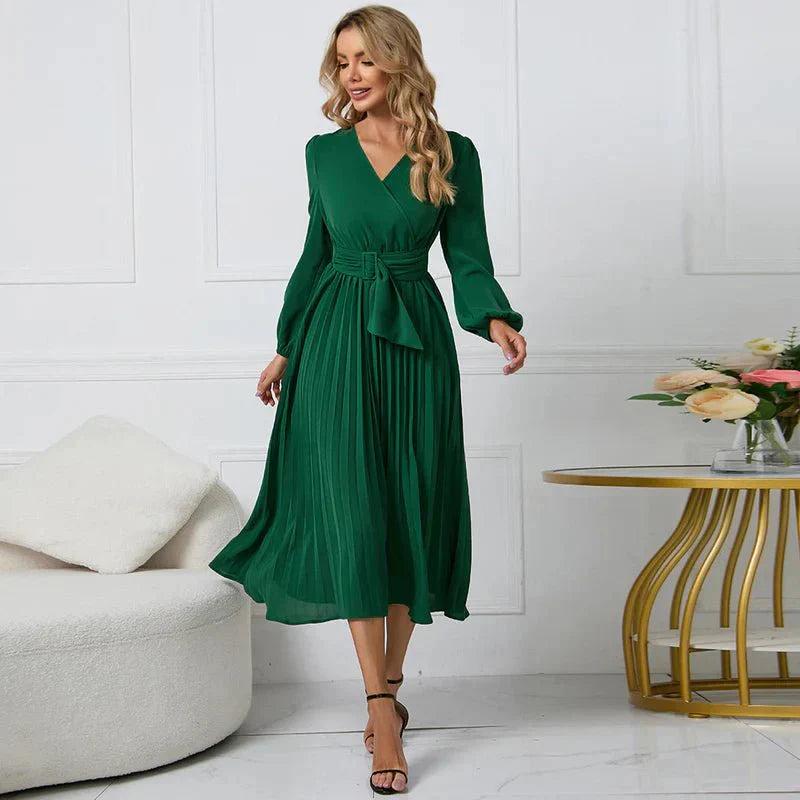 Vestido Decote V Frisado Veronni - Ziora