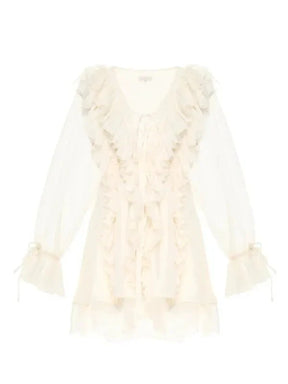 Vestido Leve de Chiffon com Babados Milano - Ziora