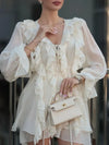 Vestido Leve de Chiffon com Babados Milano - Ziora