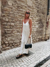 Vestido Longo Branco Marfim Martina - Ziora
