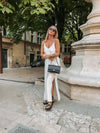 Vestido Longo Branco Marfim Martina - Ziora