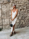 Vestido Longo Branco Marfim Martina - Ziora