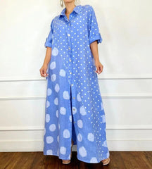 Vestido Longo com Abotoamento Rubelitta - Loja Fact