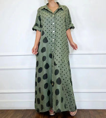 Vestido Longo com Abotoamento Rubelitta - Loja Fact