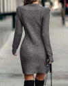 Vestido Mangas Longas Tecido Frisado Di Leoni - Ziora