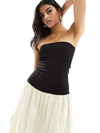 Vestido Midi Tomara que Caia Preto e Branco Elis - Ziora